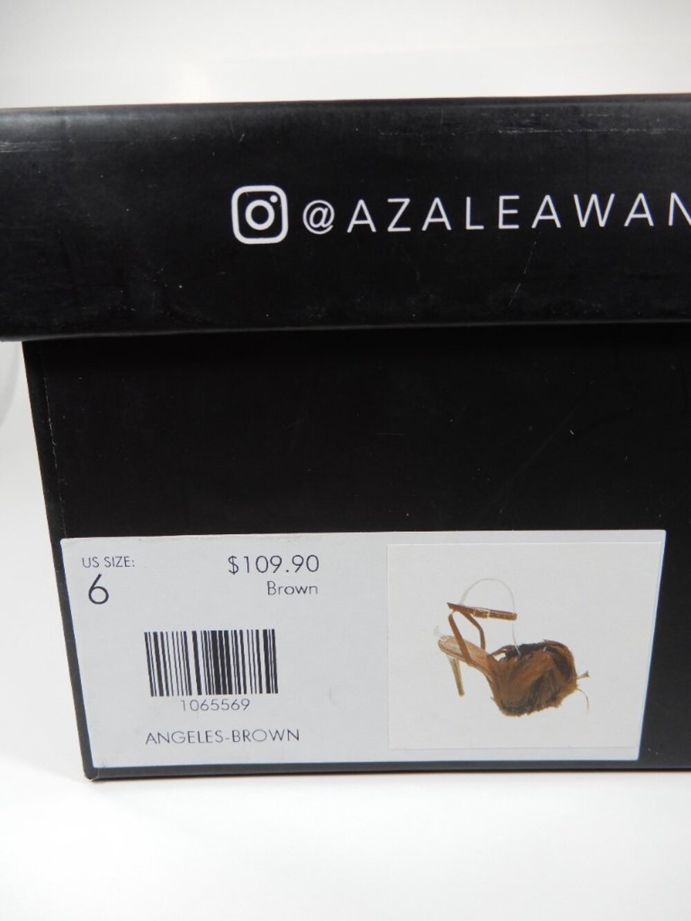 AZALEA WANG Angeles Feather Stiletto Heels Sandals Size 6 Brown NEW $109 - Picture 14 of 14